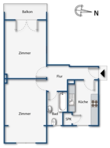 Grundriss 1., 2. und 3.OG links WE03, WE06 und WE09