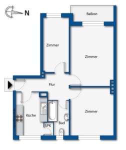 Grundriss EG,1., 2. und 3.OG rechts WE02, WE05, WE08 und WE11
